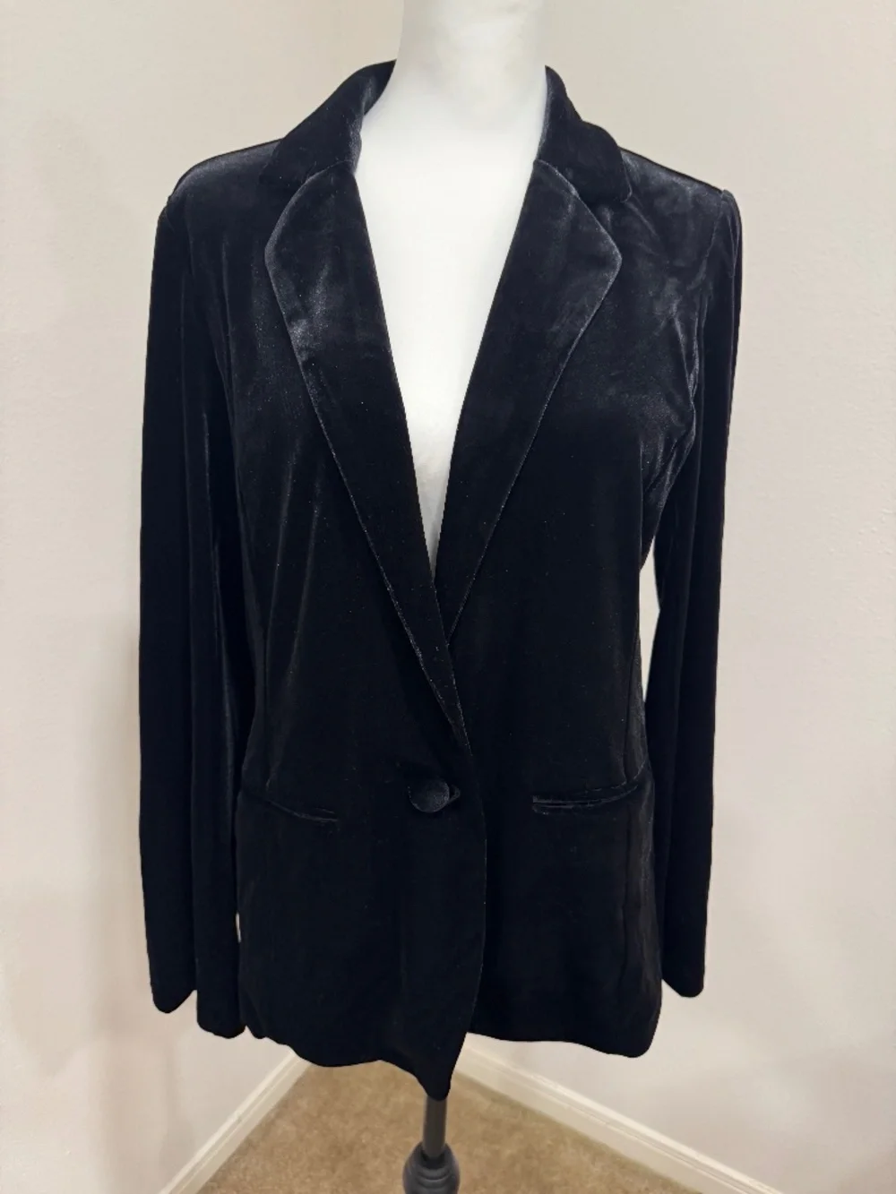 Tahari One Button Blazer Elegant Party Cocktail Evening Wear Velvet XL NEW